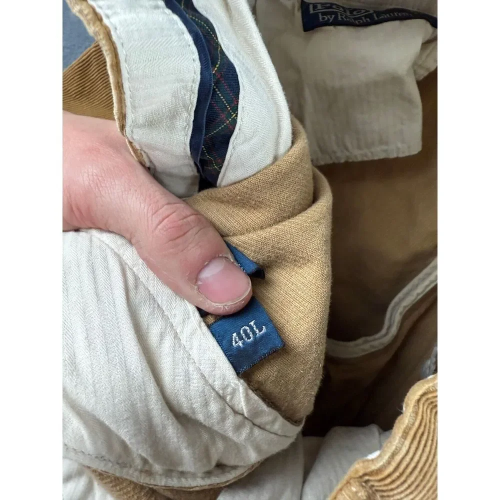 Polo Ralph Lauren Pants Men's 37x33* Brown Corduroy Vintage Flat‎ Front Retro*